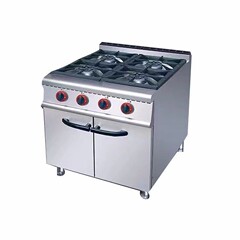 千麦高級ガスインテリジェント四口鍋焼き窯コンロ（キャビネット付き）業務用液化ガスコンロ六口焼き窯付き
