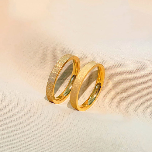 Ancient Craft Heritage Sandblasted Titanium Steel Non-Fading Ring for Men and Women, Simple Classic Plain Band Ring, New Chinese Style Couple's Ring