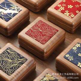 木质印花首饰盒珠宝饰品手镯包装盒便捷翻盖项链耳钉饰品盒手串盒