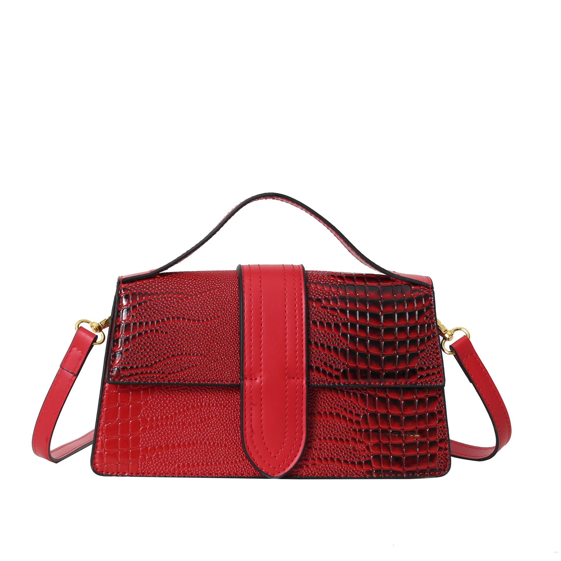 Bolsos transfronterizos para mujer 2025 nuevo bolso de mano con patrón de cocodrilo de alta calidad bolso de mensajero de hombro de viaje de todo fósforo de moda