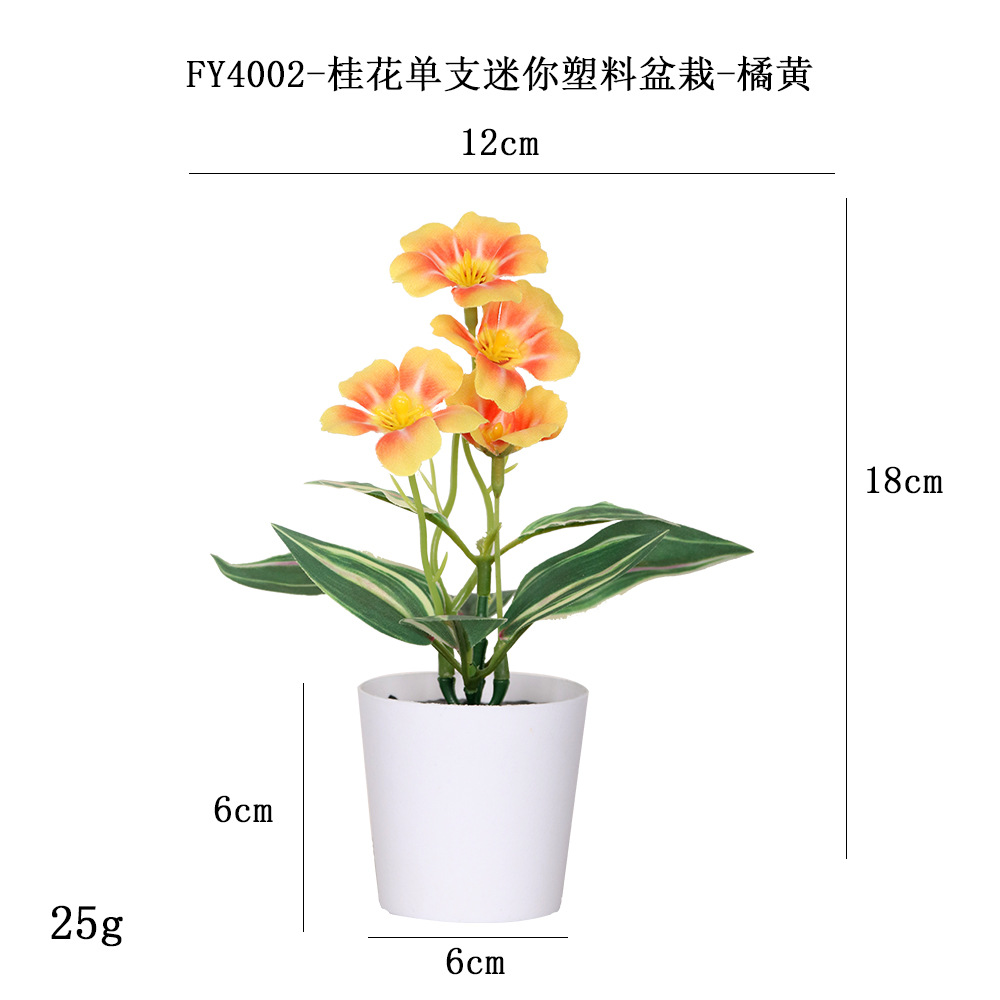 Más de 100 tipos de flores y plantas verdes artificiales, combinaciones de plantas artificiales en macetas de plástico, flores artificiales de gran venta transfronterizas, mini bonsáis artificiales, fuentes de suministro. image 42