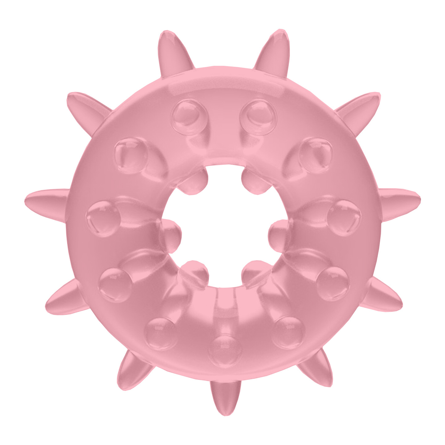 Spiked Snowflake Wearable Penis Ring, Textured TPE Cock Ring for Men — detail image 12