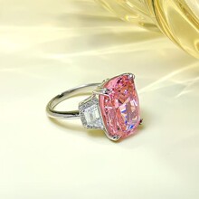 �錚����18K�������ʯ��ָ�׵϶����12������荽�ָŮ�K��PT950