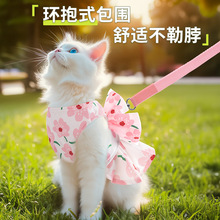 猫咪牵引绳宠物衣服防挣脱胸背带外出神器缅因布偶德文专用遛猫绳