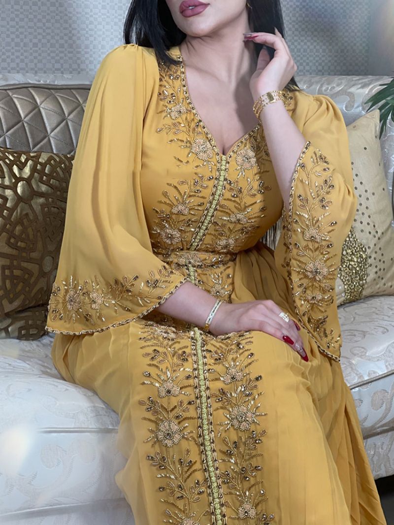 Vestido de Noche Elegante con Bordados y Pedrería para Mujer, Colección Primavera/Verano 2023, Venta Internacional en Sitio Independiente y eBay image 3