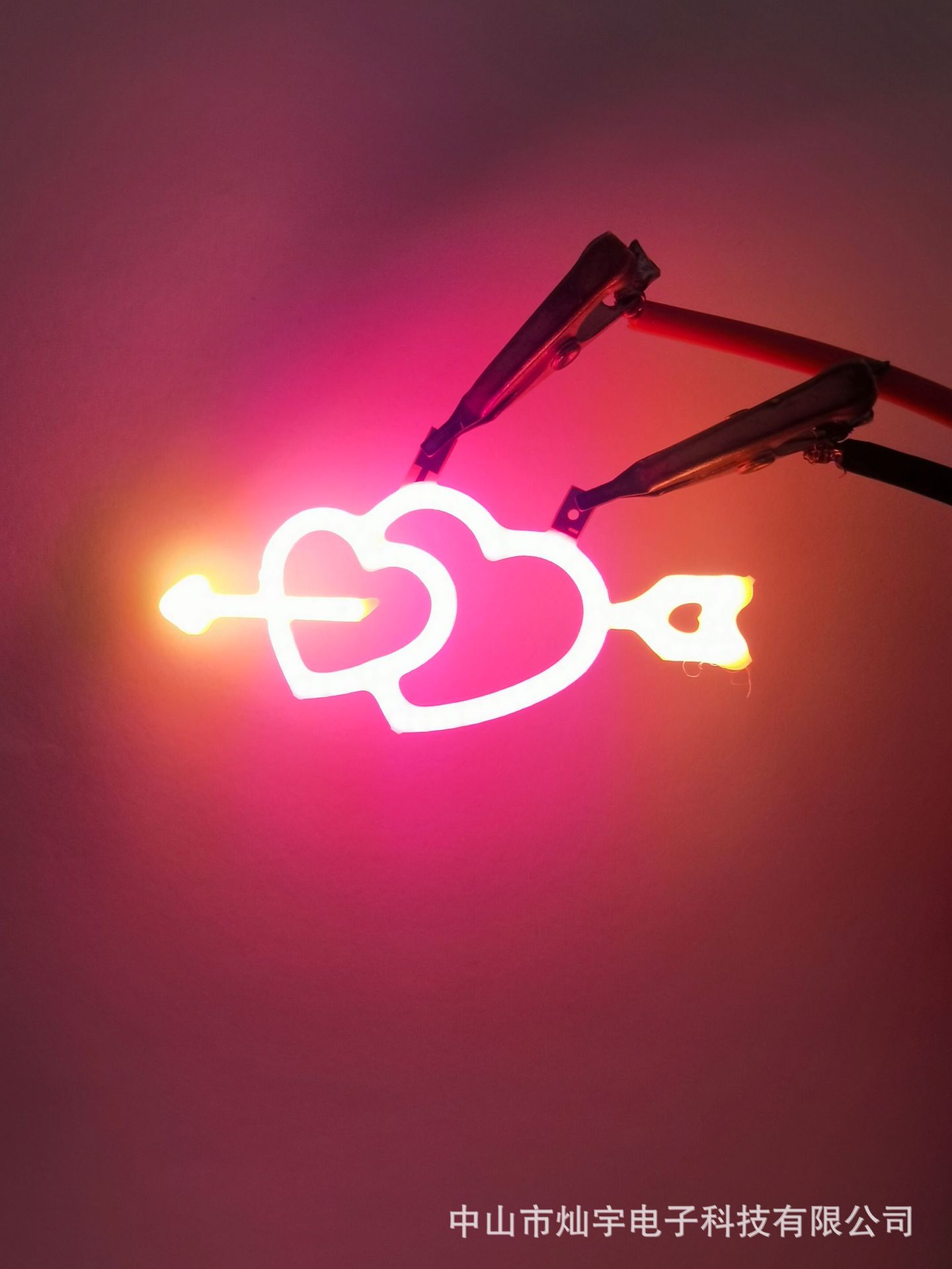 (Grande) atraviese el corazón con una flecha-54,7 * mm-3v-chandelier-Rosa + 2200K