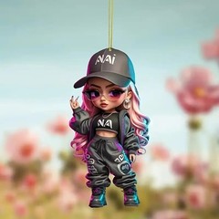 新しいアクリルフラットかわいい女の子シリーズ車のバックミラー吊り下げ装飾品