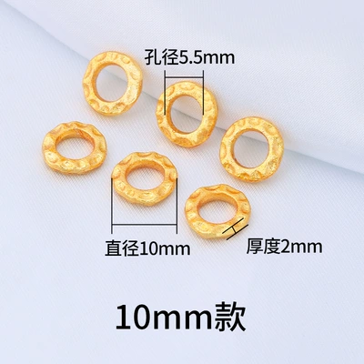 Zərgərlik ara hissələri Not Fade with Beads DIY - long-term-wear-without-dullness-hammered-round-spacer-10mm-style10-pieces