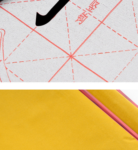 Wholesale medium size 10,000 times water writing cloth with shaft, brush calligraphy practice scroll, rice grid strokes, water writing cloth, customized
