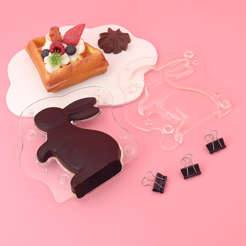 Suministro directo de fábrica, herramientas de bricolaje de chocolate artificial listas para usar, nuevo molde de chocolate en forma de conejo
