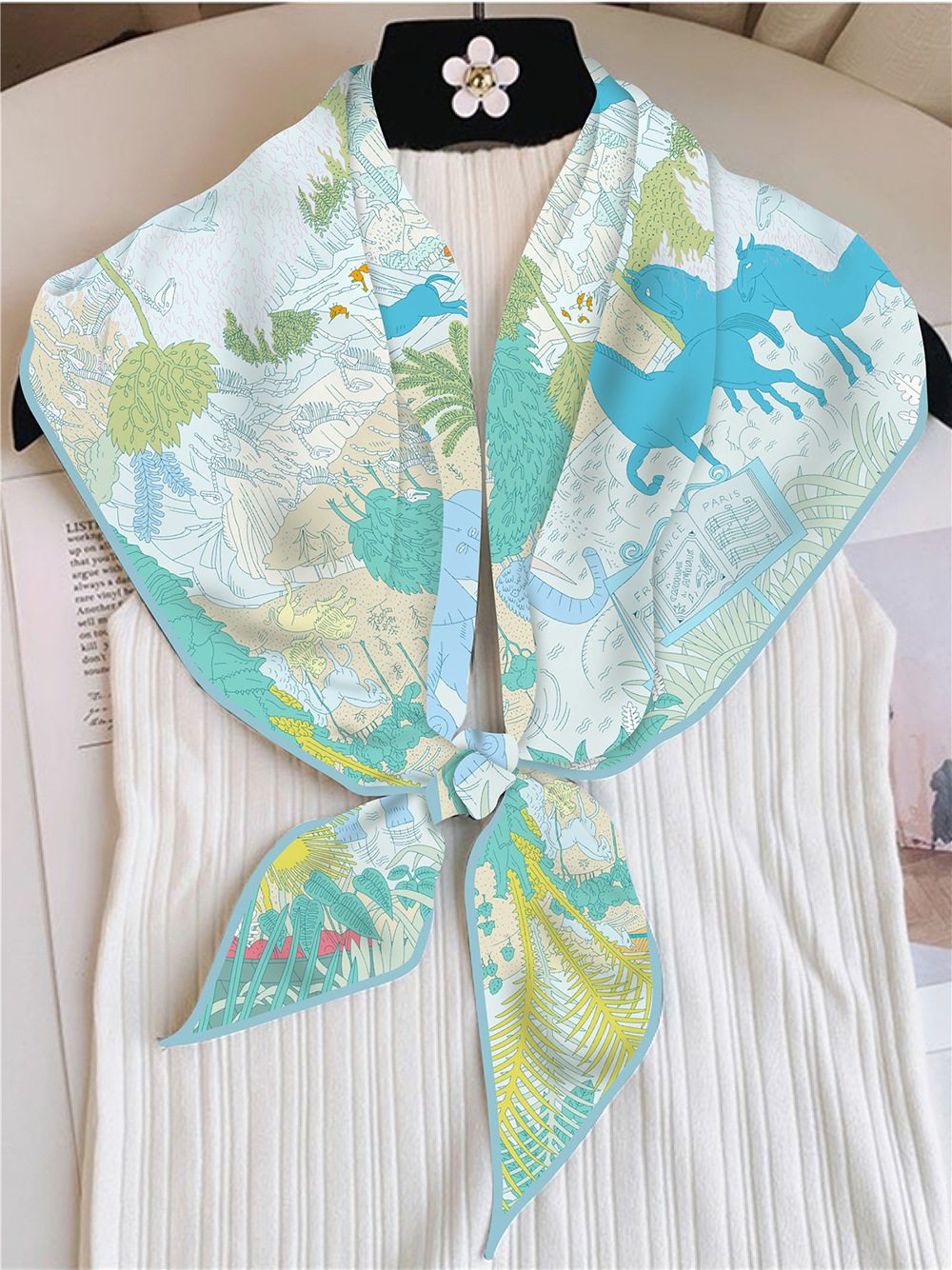 Women's Elegant Business Basic Animal Polyester Silk Scarf display picture 17