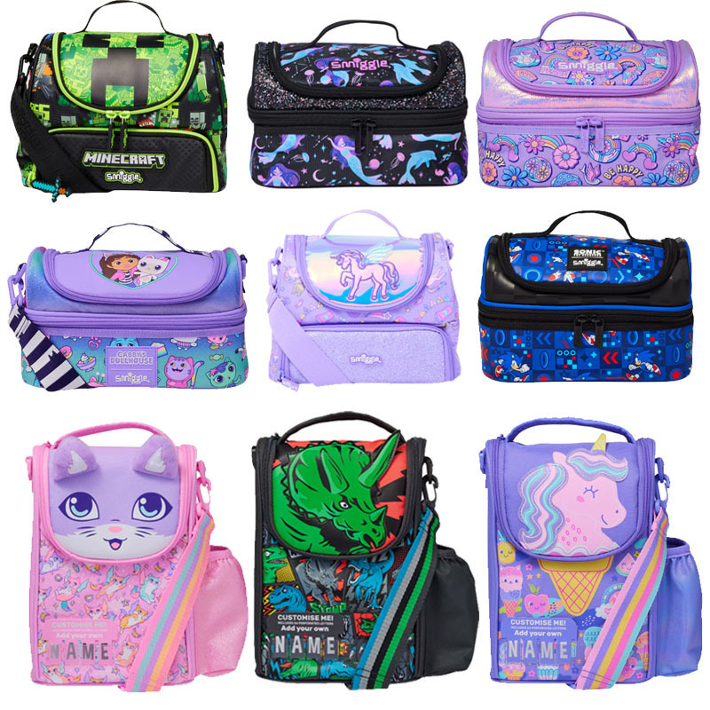 Australian Smiggle Double-Layer Lunch Tote Lunch Box Primary School Kidsren Waterproof Insulation Bag Large Meal Bag