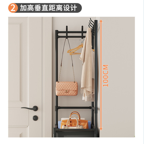 Clothes rack, shoe rack, one-piece floor-standing corner simple dormitory home bedroom clothes hanger multi-functional storage artifact