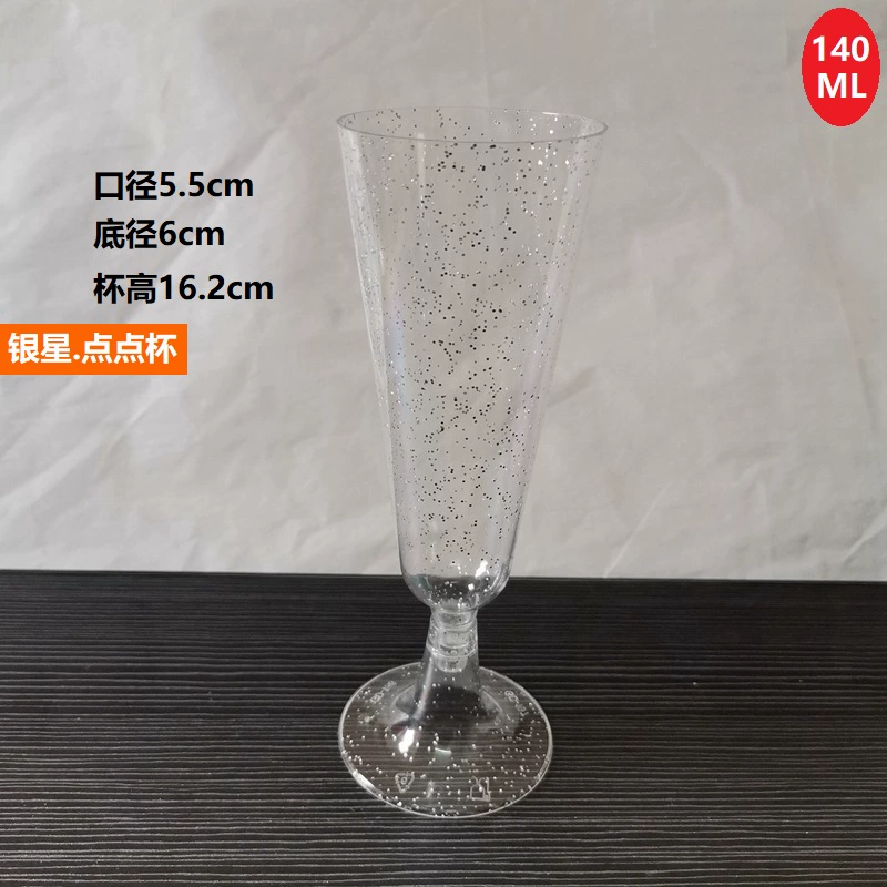Disposable wineglass, champagne glass, transparent plastic mousse