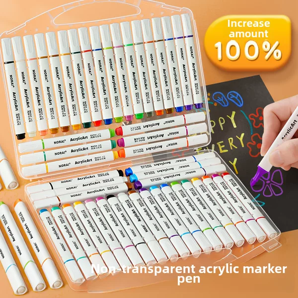 Noya Quick-Drying Marker Pen Water-Based Acrylic Ink Painting Brush Set for Children's Art, Non-Transparent Watercolor Pens