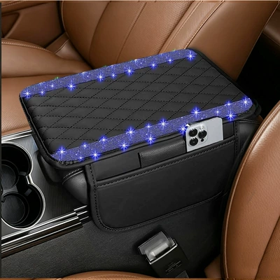 Car Accessories Universal Car Central Armrest box pad - bright-deep-purple