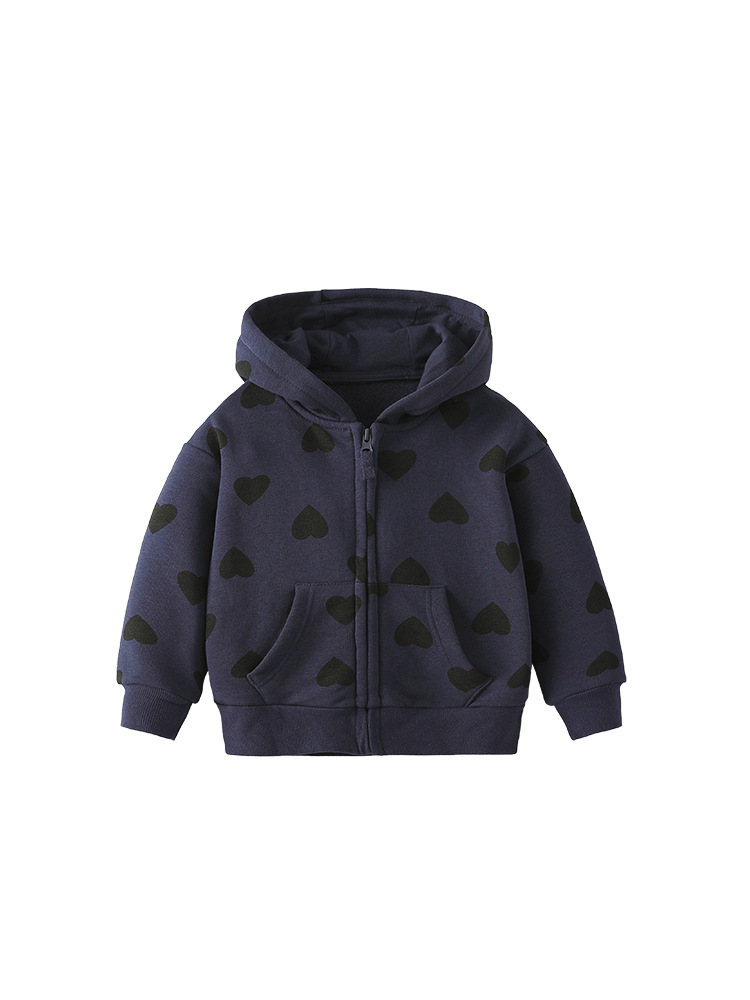 Cross-border malwee chaqueta de niña otoño y invierno nuevo estilo europeo y americano chaqueta con cremallera encapuchada camisa de niña adorable