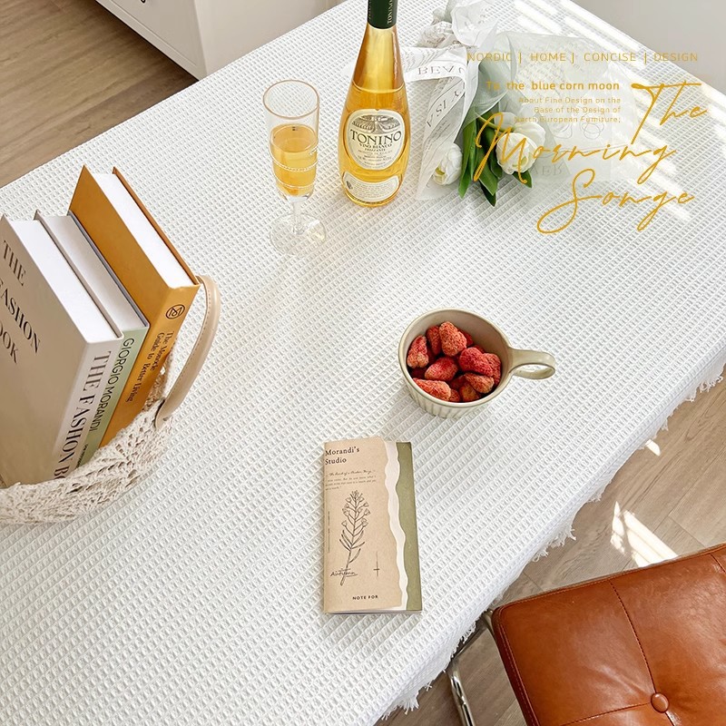 Tela de mesa francesa de aire crema de algodón, lino, red red red roja de fondo foto de mesa redonda tela decorativa toalla de mesa de té toalla de mesa de comedor