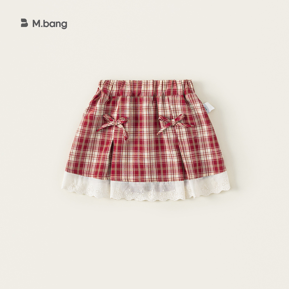 Youbao ropa para niños falda dulce para niños falda plisada coreana falda a cuadros de verano falda corta de encaje con lazo para niñas