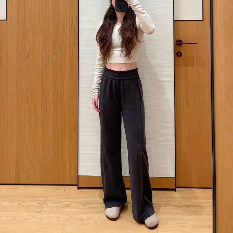 LU Home Same Thread God Pants Softstreme Yoga Sports High Waist Loose Straight Pants Spring and Summer Wide Leg Pants