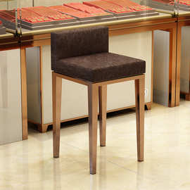 珠宝店专用椅子收银台前台柜台接待椅眼镜店现代简约靠背高脚凳子