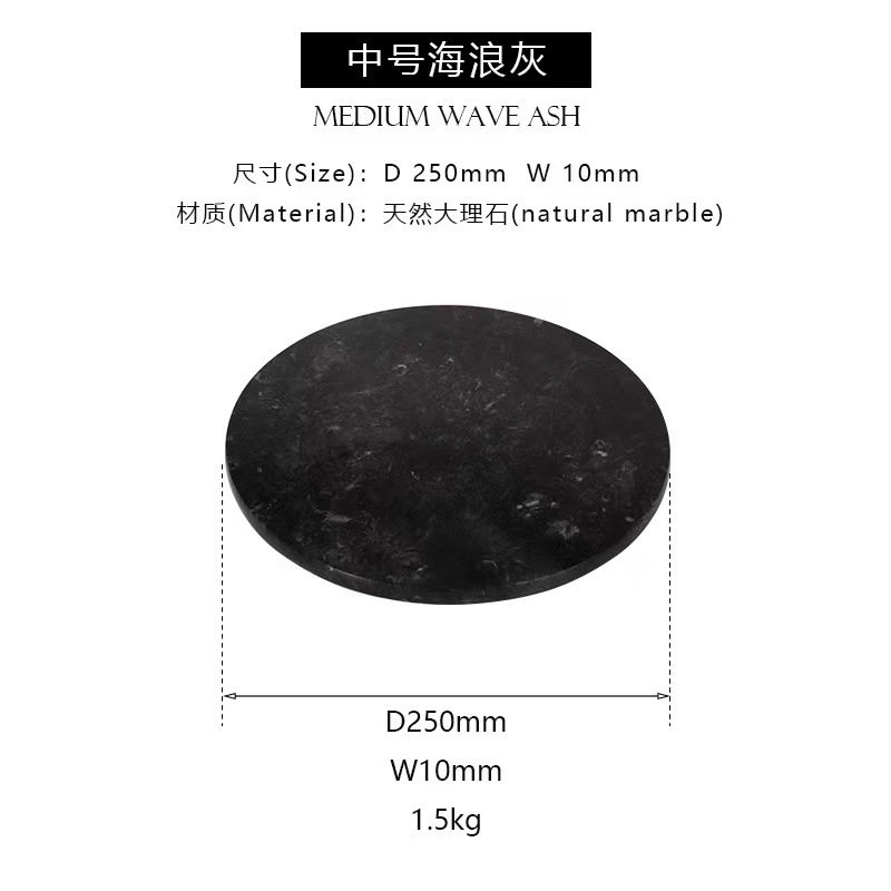 Luz nórdica estilo de lujo ronda de mármol natural con incrustaciones de cobre bandeja de decoración suave bandeja de presentación de cosméticos placa