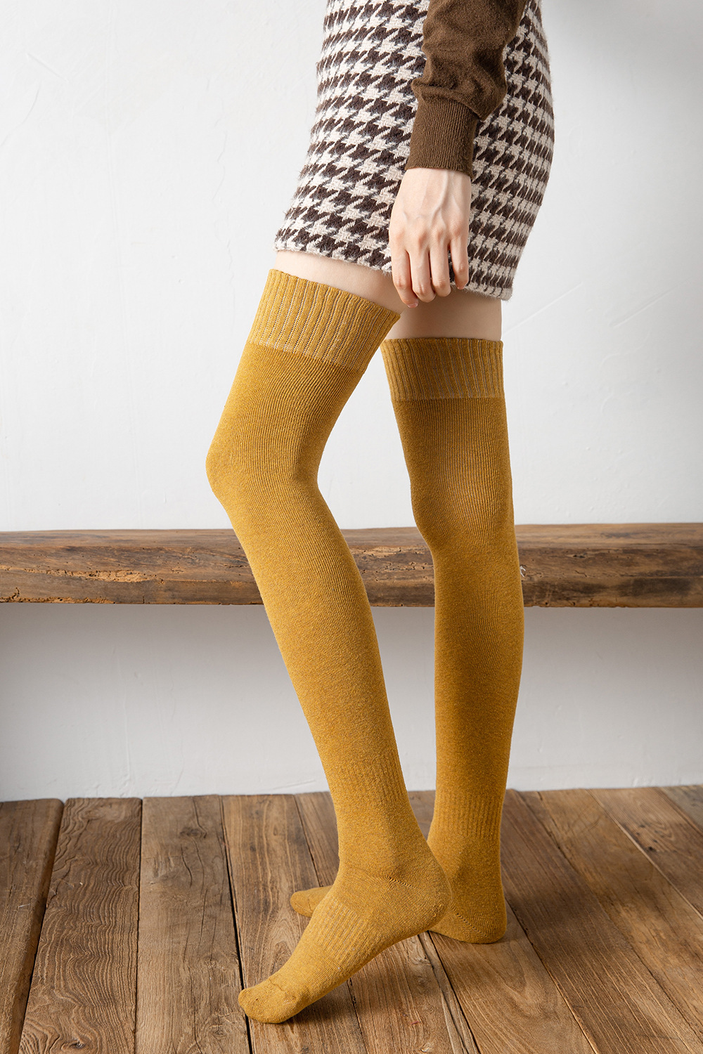Calzini da donna autunnali e invernali sopra il ginocchio calzini da coscia caldi calzini in spugna calzini lunghi da donna in cotone calzini spessi al ginocchio in stile giapponese_voghion.com