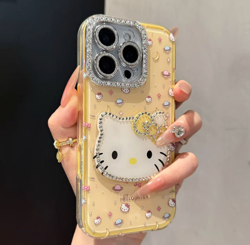 iPhone16promax Apple 15 携帯電話ケース 14 新型 13 に適した高見えする新しい立体猫ダイヤモンド|undefined