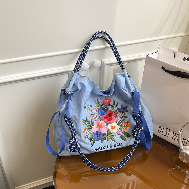 Japanese Style Ballchain New Eco-Friendly Nylon Shopping Bag Large Capacity Commuter Tote Casual Handbag For Women - Thumbnail 8
