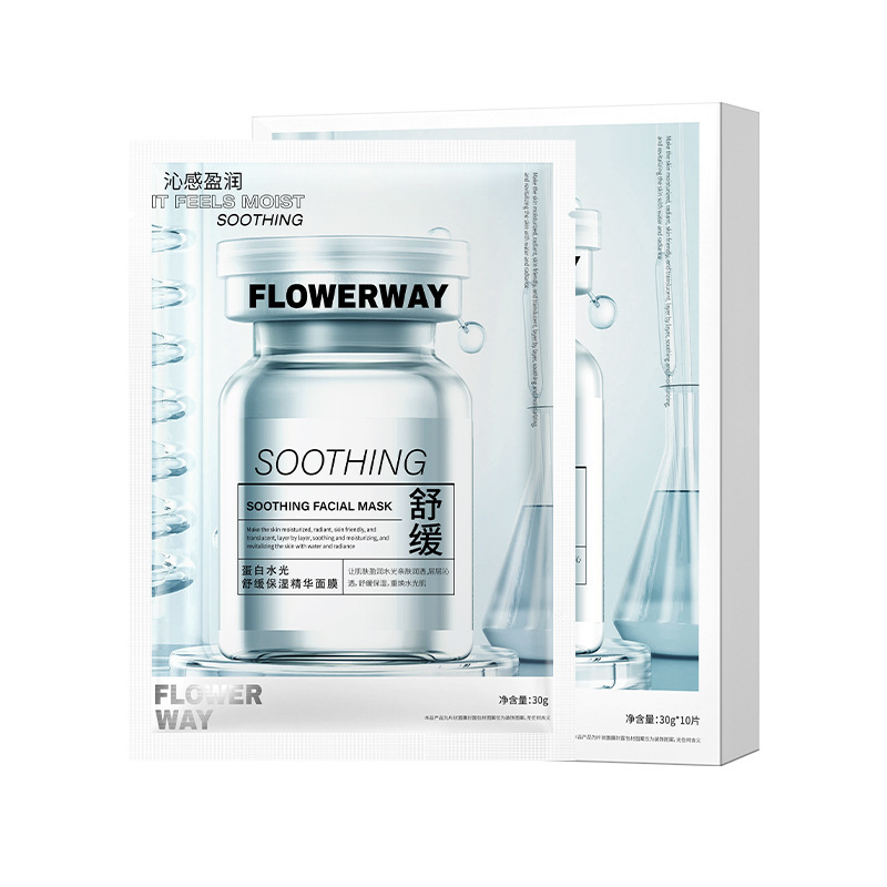 FLOWERWAY プロテイン ウォーター ライト 鎮静保湿エッセンスマスク 保湿保湿美白パッチマスク 正規品|undefined