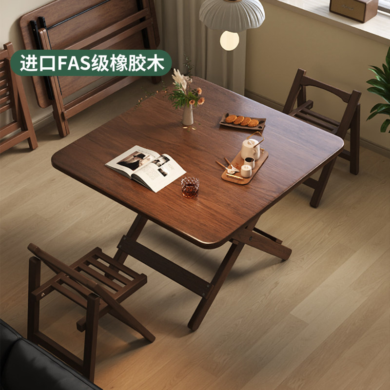 Solid Wood Foldable Table for Home Use in Small Apartments, Rental Houses, Dining Table, Portable and Simple Outdoor Stall Table, Square Table Solid Wood Foldable Table for Home Use in Small Apartments, Rental Houses, Dining Table, Portable and Simple Outdoor Stall Table, Square Table