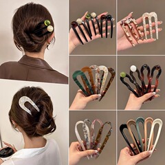 女性用U字型ヘアピン、高級、古代風、新しい中国風ヘアピン、シンプルモダンなデイリーヘアピン