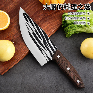 Guangdong Yangjiang running rivers and lakes kitchen knife handmade forging bone cutting knife cutting dual-purpose knife sharp durable slicing knife wholesale