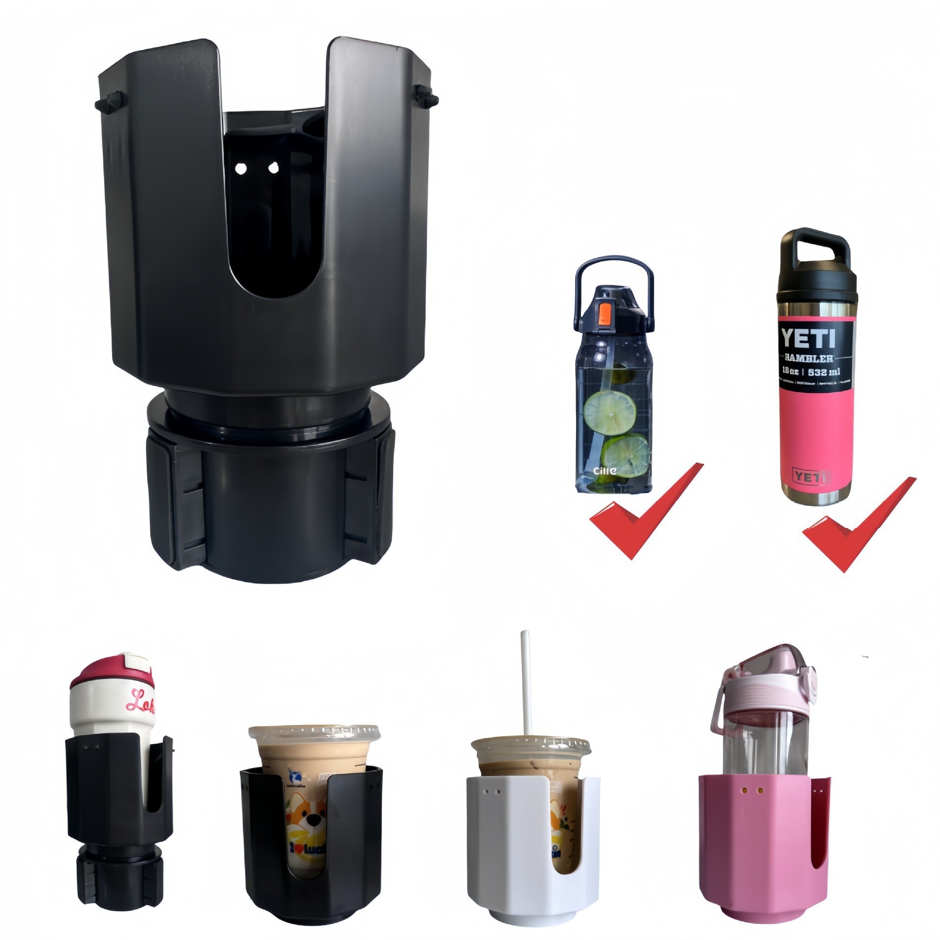 Cross-border large car water cup holder multifunctional water cup stopper car cup holder car beverage mobile phone rack
