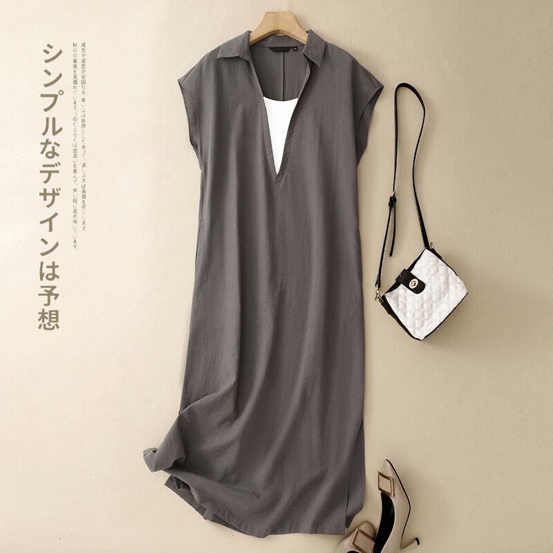 Artistic Retro Casual Old Money Style Dress 2026 Summer New Cotton Linen Faux Two-Piece Sleeveless Age-Reducing Dress for Women Artistic Retro Casual Old Money Style Dress 2026 Summer New Cotton Linen Faux Two-Piece Sleeveless Age-Reducing Dress for Women