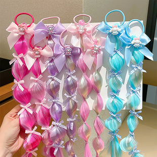 Pony Polly Wig Braid Hair Ring Children's Hair Rope Girl's Kindergarten Style Day Rope Girl's Bubble Braid