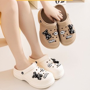 Eva Clogs for Women, Thick-Soled 2025 New Model, Summer Trendy Outdoor Beach Closed-Toe Height-Increasing Slippers, Popular Style for Women