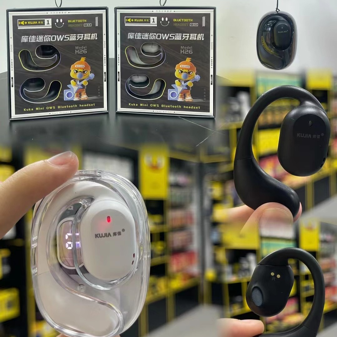 库佳蓝牙耳机无线挂耳式亲肤气骨传导不入耳开放运动跑步专用2023