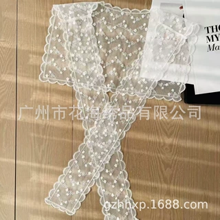 法式蕾丝披肩丝带2025春夏款女装衬衫清新风白色透明搭配披肩