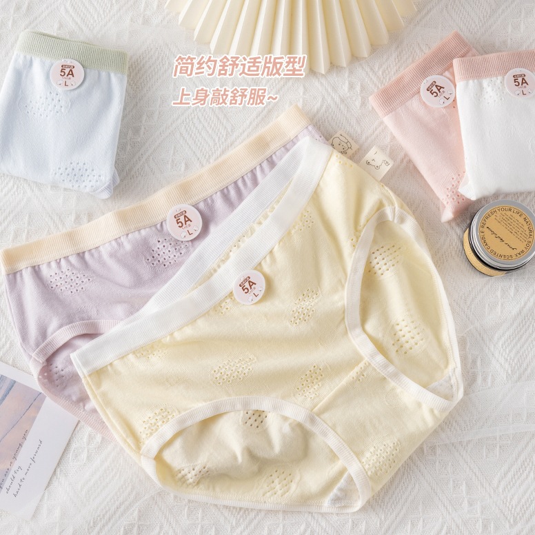 5A algodón bebé ropa interior de mujer cintura mediana piel transpirable clase A algodón antibacteriano cómodos estudiantes de niñas pantalones