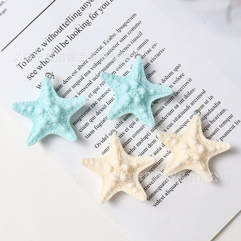 Large Blue creamy-white Starfish Dolphin Shell Marine Series Pendant DIY Resin Jewelry Accessories