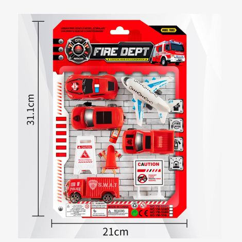 Simulación infantil de motocicleta deslizante camión de bomberos de pasajeros aeropuerto herramientas camión escalera rociador conjunto de juguetes