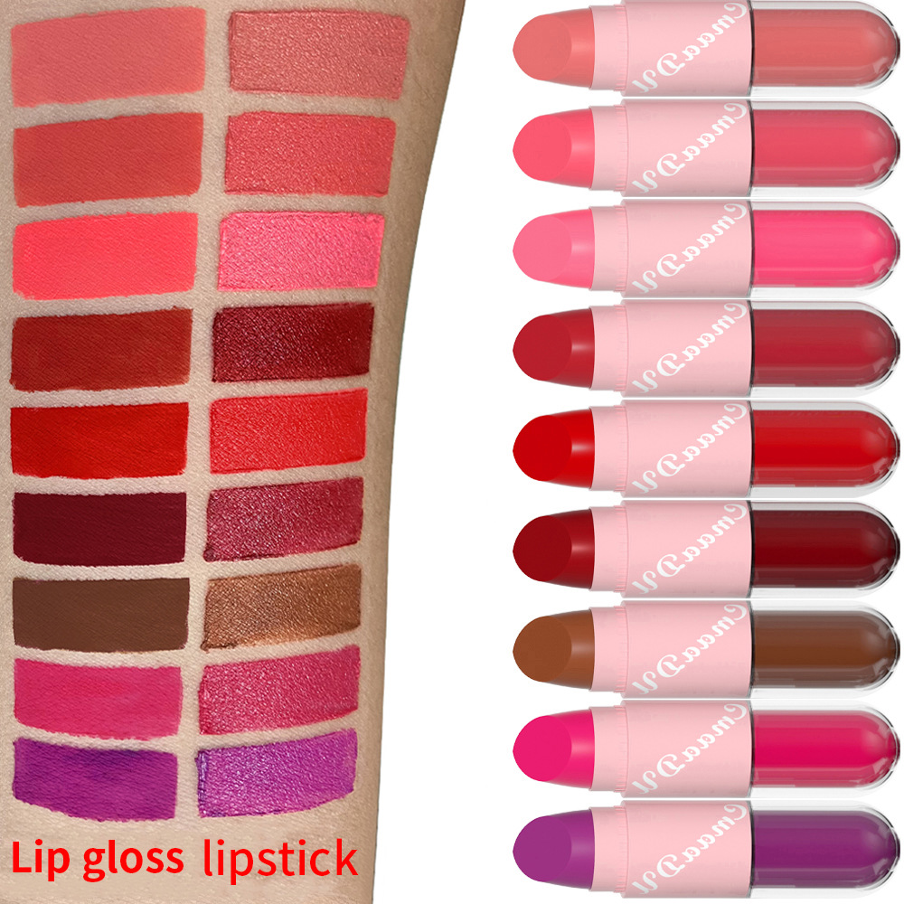 Check it out! Link Disclaimer - Exclusive for foreign trade :CmaaDu Face Color Lipstick and Lip Gloss Two-in-one Matte finish undefined
