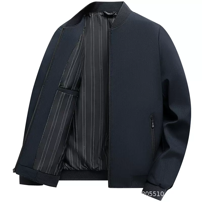 爸爸装中年夹克男春秋新款立领高级感干部茄克衫商务男装春秋外套