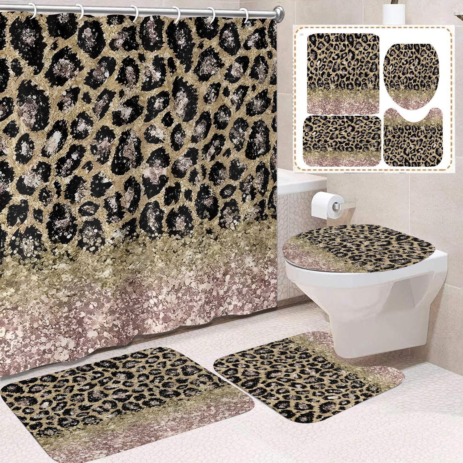 Transfronterizo Amazon cortina de ducha de color degradado cortina de baño letra patrón de mariposa cortina de ducha impermeable y a prueba de moho image 24