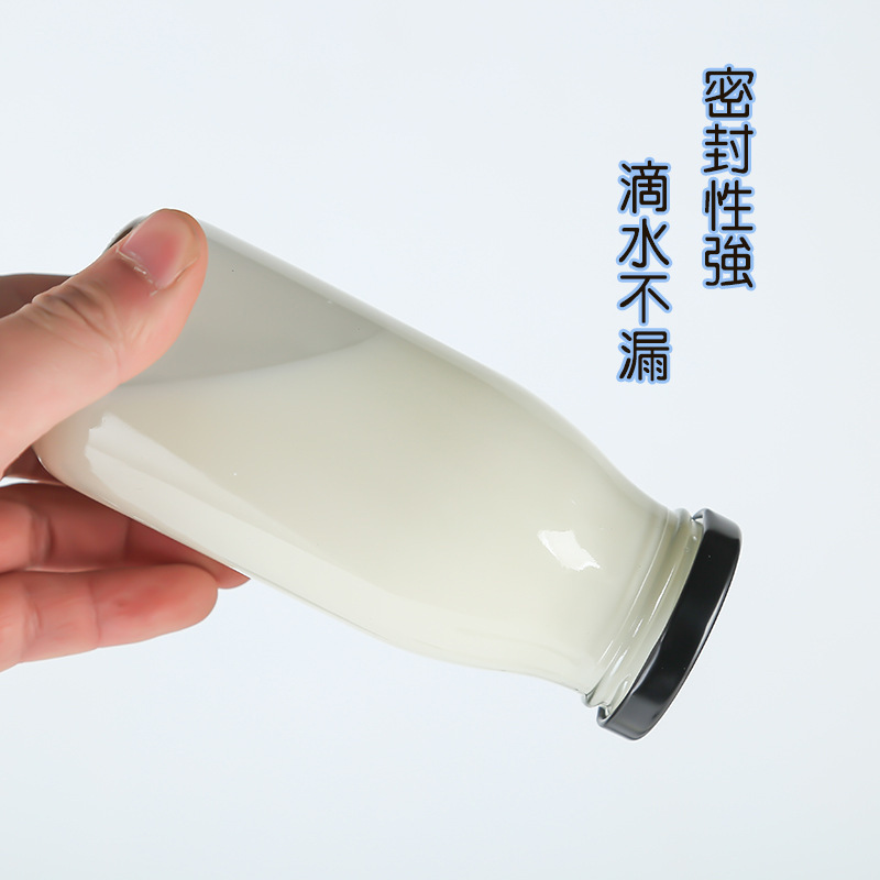 Botellas de vidrio para leche, botellas para leche fresca, vasos para yogur, varias especificaciones, botellas de vidrio transparente y grueso para leche, botellas dispensadoras de yogur