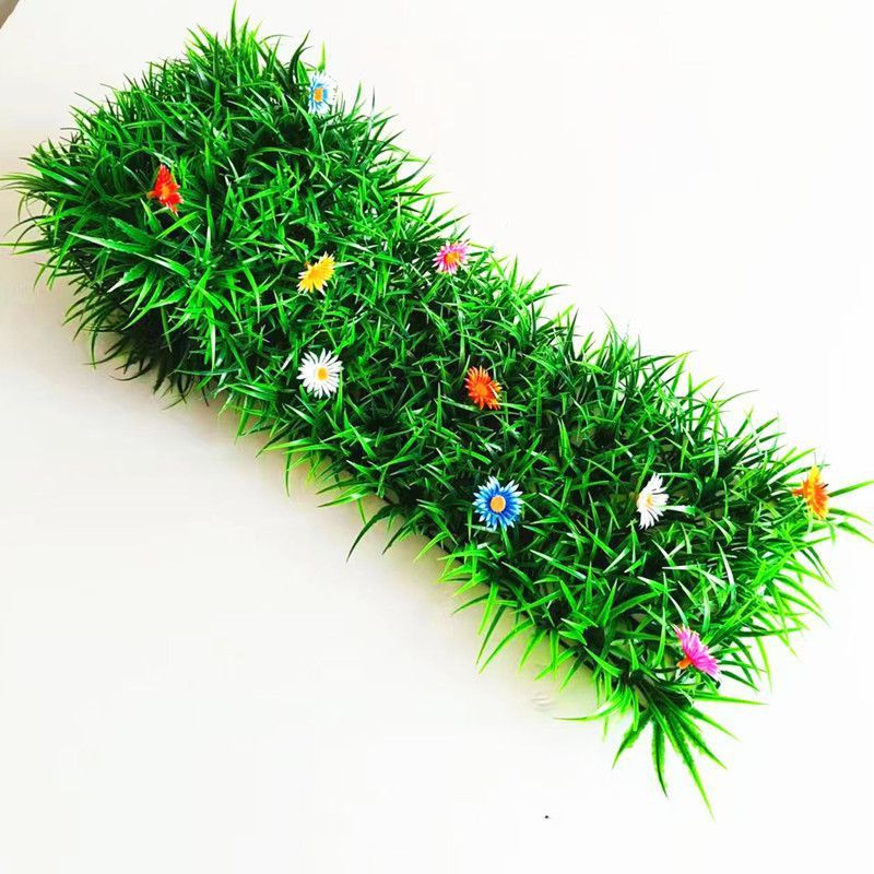 仿真草坪假绿植带花隔断植物墙塑料装饰绿草皮垫地毯造景摆设窗台|undefined