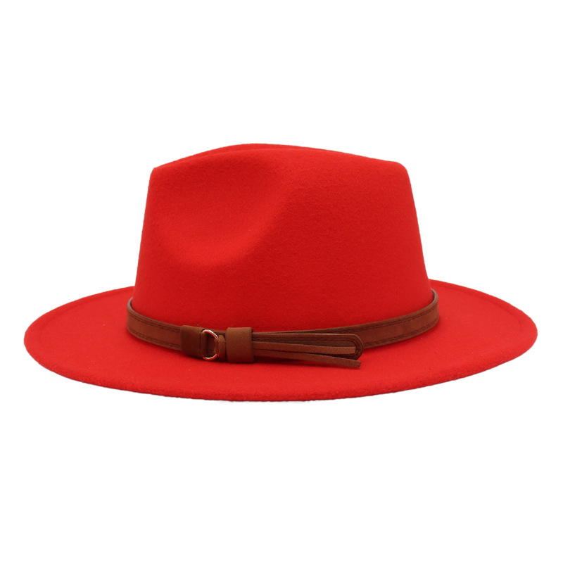 Unisex Fashion Solid Color Big Eaves Fedora Hat display picture 4