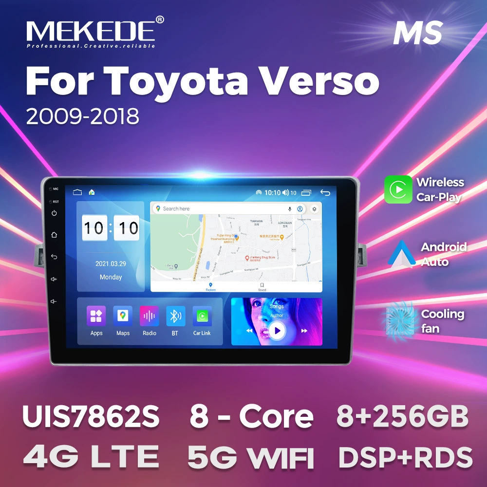 Подходит для Toyota Verso 2009-2018 Android экран большого размера центральный блок Bluetooth CarPlay