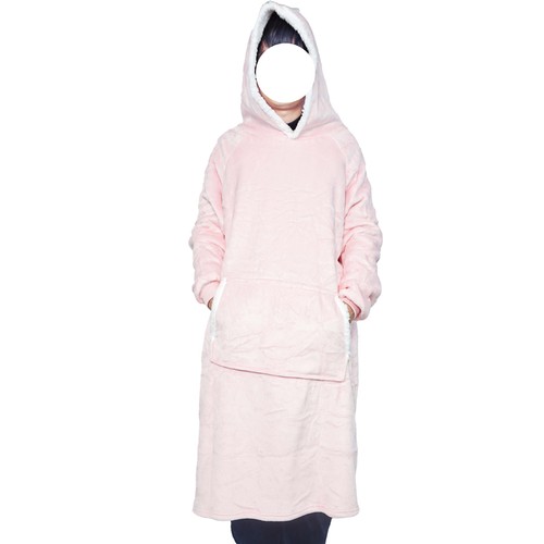 European and American Style Long and Thick TV Blanket, TV Throw, Extended Robe, Couple and Parent-Child Home Suit, Hooded Pajamas